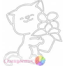 Кот с цветком